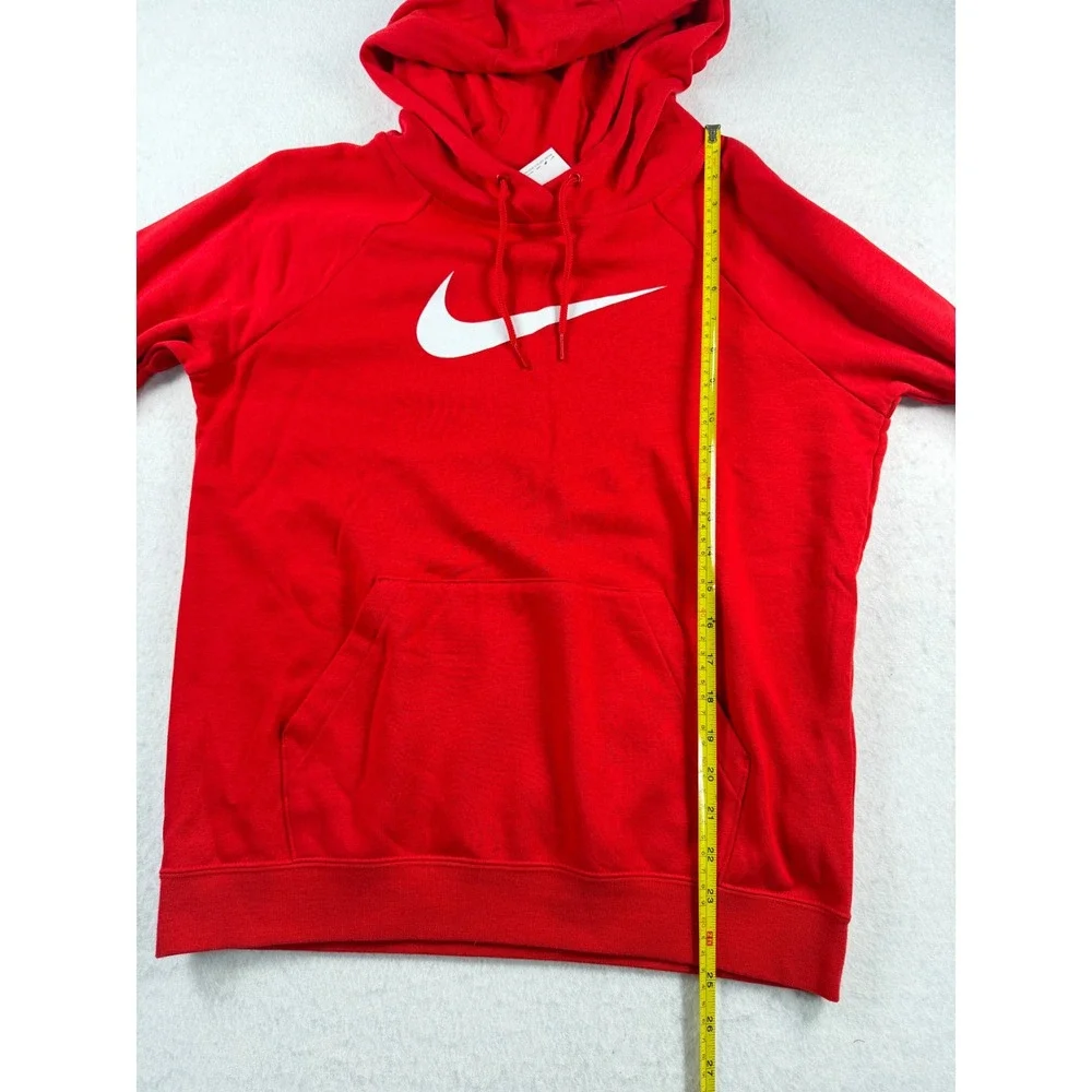 Nike Womens Varsity Fleece Hoody Red Pullover Swoosh Sweatshirt Sizr Small